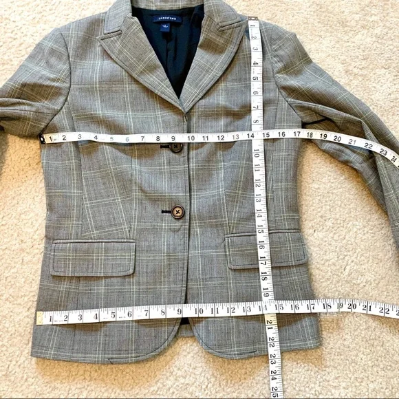 LANDS’ END Single Breasted Plaid Blazer—SZ. 4 - Picture 6 of 14